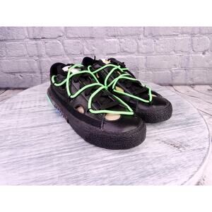 Nike Blazer Low 77 OW x Off -White Black/Black-Electro Green Men 5.5 Women 7 New